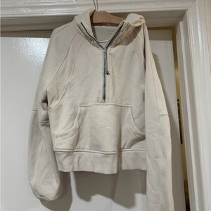 lululemon athletica Cream Half-Zip Hoodie. Size 4